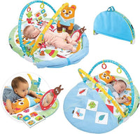 Baby Gym Play 'N’ Nap. 3-in-1 Activity Playmat with Foldable Infant Blanket. Tummy Time Pillow & Mirror, Sensory Toys and Newborn Rattle for 0-12 Months.