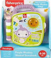 Fisher-Price Baby Toy Purple Monkey Musical Storybook with Lights & Sounds for Infants & Toddlers Ages 6+ Months