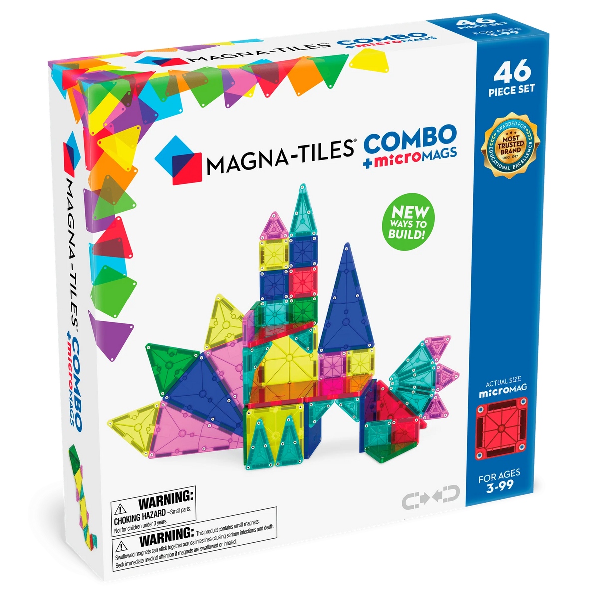 MAGNA-TILES® Combo 46-Piece Magnetic Construction Set, The ORIGINAL Ma ...