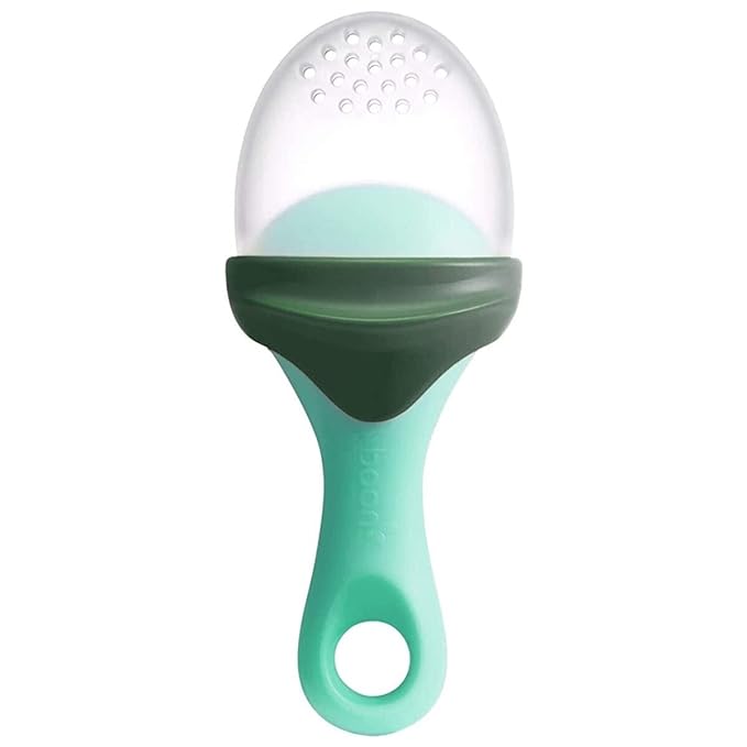 Boon PULP Silicone Baby Feeder — 1 Count — Mint and Green — Soft Silicone Vegetable and Fruit Feeders — Teething Baby Essentials