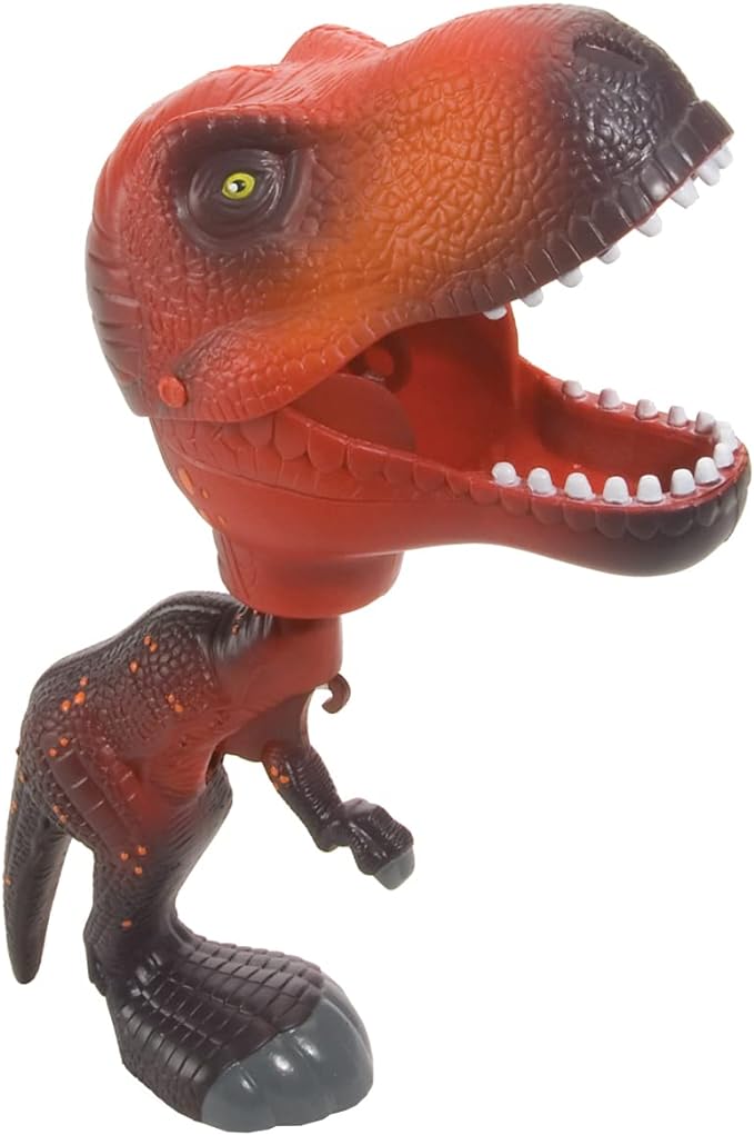 T-Rex Toy Kids Gifts, Squeeze Trigger to Close Mouth, Red, Chompers