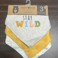 3 Bandana Baby Bibs - Stay Wild