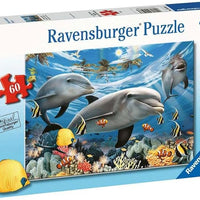 Ravensburger Caribbean Smile - 60 Piece Jigsaw Puzzle for Kids | Unique Piece Design | Anti-Glare Surface | Skill-Building, Fun Activity - Blue