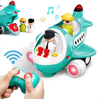 Baby Airplane Toys, Cool Remote Control Plane Toy for Toddlers 2-3, Infant Musical RC Helicopter W/Light Sound, Birthday Gifts for 18 24 Month 2 3 4 Year Old Boy Girl Kids Children