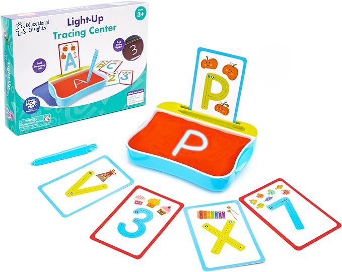 Educational Insights Light-Up Tracing Center Alphabet Activity Set, Alphabet Flashcards, Gift for Kids Ages 3+