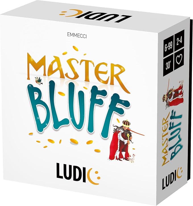LUDIC MasterBluff Board Games for Kids, Teens, Adults, Family, Friends Ages 8-99 Years Old, Party Games, Fun Party Games for 3-5 Players, Birthday