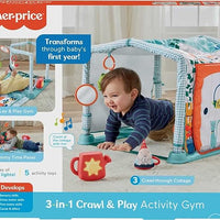 Fisher-Price Baby Playmat 3-In-1 Crawl & Play Activity Gym With 5 Baby Toys For Newborn To Toddler Sensory & Fine Motor Play