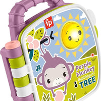 Fisher-Price Baby Toy Purple Monkey Musical Storybook with Lights & Sounds for Infants & Toddlers Ages 6+ Months