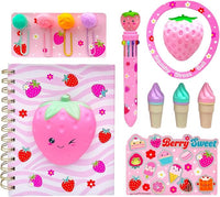 Critter Creations Stationery & Craft Kit – Fun Activity Set with Stickers, Notepad, Pens & Accessories for Kids, Creative Arts & Crafts Gift (Strawberry)
