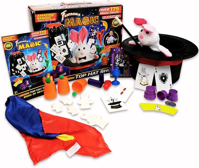 Magic Kit Deluxe Top Hat Magic Set – Over 175 Amazing Magic Tricks for Kids Magic Kit & Accessories - Magician Costume Kids Magic Toy