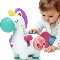 iPlay, iLearn Baby Unicorn Activity Cube, Infant Busy Cube Montessori Toy for 1 Year Old, Babies Carseat Plane Travel Toy, Toddler Sensory Development Learning Birthday Gift 6-9-12-18 Months 2 3 Years