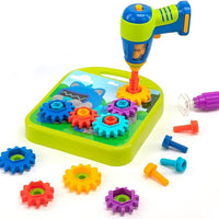 Educational Insights Design & Drill Gears Workshop, 55 Pieces with Electric Toy Drill, STEM Toy, Gift for Kids Ages 3+