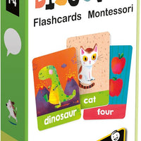 Discover Montessori Flash Cards - Toddler Learning Activities Ages 1-4, Educational Montessori Toys for 1 2 3 4 Year Old Boys Girls, Baby Learning Toys, Toddler Words Flashcards, Teaching Games