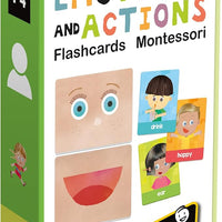 Emotions and Actions Flash Cards Montessori – Social Emotional Learning Activities Ages 1-4, Educational Toddler Flashcards for 1 2 3 4 Year Old Boys Girls, Autism Materials, Teaching Games