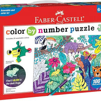 Faber-Castell Color by Number Puzzle, Jungle - 100 Pieces, Art Project for Kids (Ages 6+)
