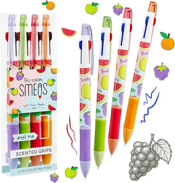 Tri-Color Smens- Patented Gourmet Scented Pens, 4 Count