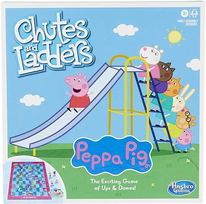 Hasbro Gaming Chutes and Ladders: Peppa Pig Edition Board Game for Kids Ages 3 and Up, Preschool Games for 2-4 Players