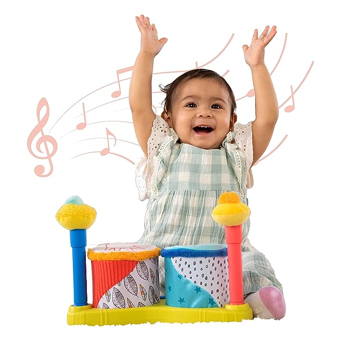 Lamaze Squeeze Beats First Drum Set - Musical Baby Toys for Early Childhood Development - Ages 12 Months and Up