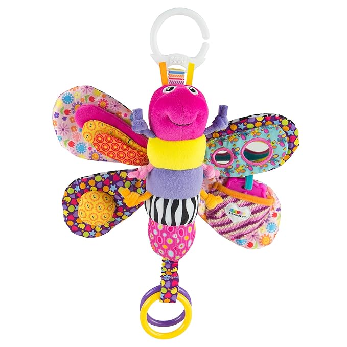 Lamaze Clip and Go Fifi the Firefly Clip On Stroller Toy - Soft Baby Hanging Toys - Baby Crinkle Toys with High Contrast Colors - Baby Travel Toys Ages 0 Months and Up