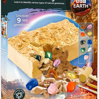 BBC Earth Excavate & Discover Gemstone Dig, Dig Up 9 Real Gemstones & Make Keychains, Rock Digging Excavation Kit, STEM Learning Kit, Kids Science Kit, Great 6 Year Old Boy Birthday Gif
