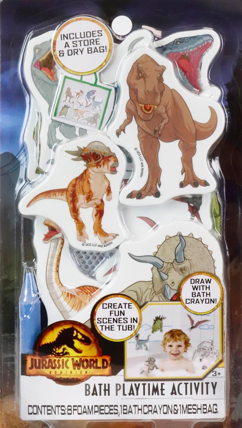 Jurassic World Waterproof Bath Playtime Foam Sticker Set