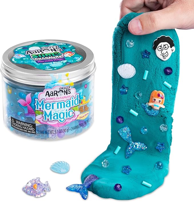 Crazy Aaron's Slime Charmers® - Mermaid Magic - Teal Cloud Slime, Sensory Toys for Kids - Creative and Endless Fun, Stress Relief Therapy, Gifts for Girls and Boys - Made in USA