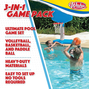 Wahu 3-in-1 Pool Sports Game Pack