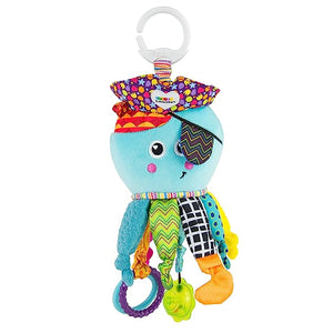Lamaze Clip and Go Captain Calamari Clip On Stroller Toy - Soft Baby Hanging Toys - Baby Crinkle Toys with High Contrast Colors - Baby Travel Toys Ages 0 Months and Up