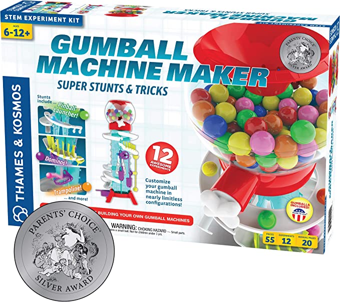 Gumball Machine Maker Lab - Super Stunts & Tricks | Build Your Own Gumball Machines with Lessons in Physics & Engineering | 12 Experiments | Includes Delicious Gumballs | Award Winner