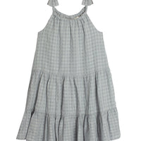 Checkmate Blue Tiered Dress
