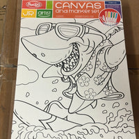 Canvas and Markers Set Shark/Mermaid
