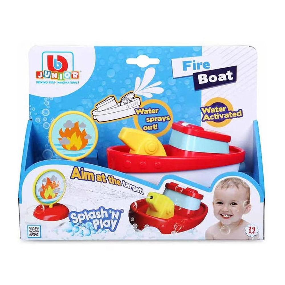 BB Junior Splash'N'Play Fire Boat, Water-Spraying Bath Toy, Ages 24 Months and Up