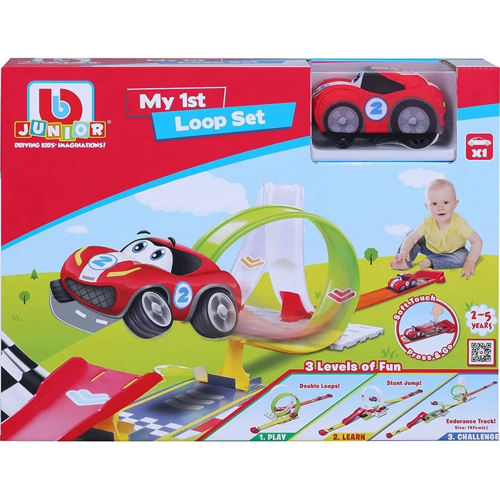 BB Junior My 1st Loop Set with Soft-Touch Motorized Car, 3-Track Configurations, Ages 2–5