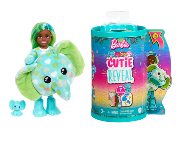 Barbie® Small Dolls and Accessories, Cutie Reveal™ Chelsea™ Elephant Doll, Jungle Series
