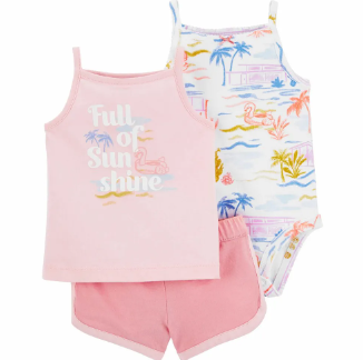 3-Piece Tropical Little Short Set - Baby Girl