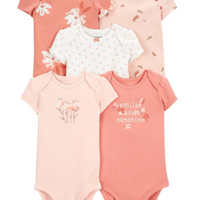 Infant Girls 5-Pack Bodysuits