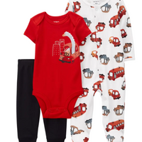 Infant Boys 3-Piece Cars Bodysuit Set