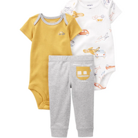 Infant Boys 3-Piece Transportation Bodysuit Set