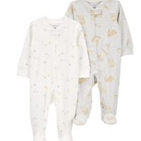 2-Pack 2-Way Zip Cotton Blend Sleep & Plays