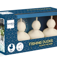 Set Of 3 Fishing Ducks - Glow In The Dark