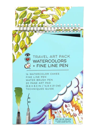 iHeartArt Travel Art Pack Watercolors + Fine Line Pen