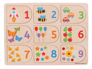 Picture and Number Matching Puzzle