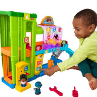 Fisher-Price Little People Toddler Playset With Figures & Toy Car, Light-Up Learning Garage