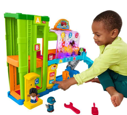 Fisher-Price Little People Toddler Playset With Figures & Toy Car, Light-Up Learning Garage