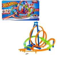Hot Wheels Track Set With 5 Crash Zones, Motorized Booster And 1 Hot Wheels Car