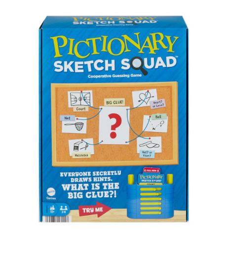 Pictionary Sketch Squad Cooperative Party Game For Adults, Teens And Game Night With Clues Case