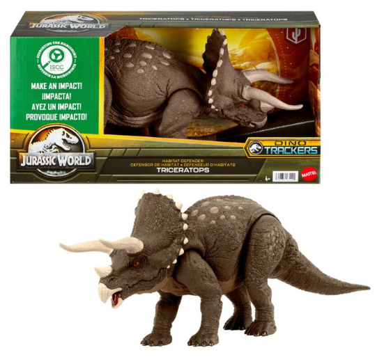 Jurassic World Triceratops Dinosaur Toy, Habitat Defender Figure