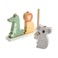 Fisher-Price Wooden Stack & Sort Animals Baby & Toddler Toy, 10 Wood Pieces
