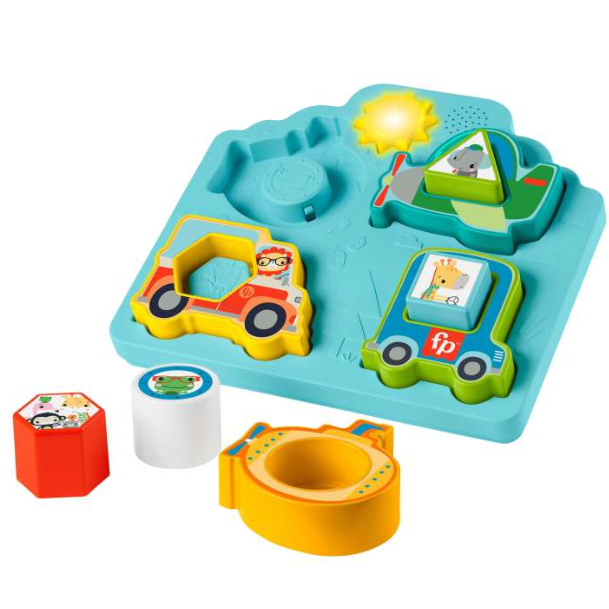 Fisher-Price Shapes & Sounds Vehicle Puzzle Baby Sorting Toy With Music & Lights