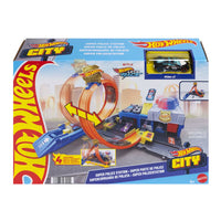 Hot Wheels City Super Police Station Playset With 1:64 Scale Police Toy Car & Adjustable Track Loop